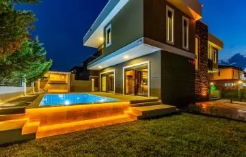 Modern villa surrounded by mountains and forest in Antalya